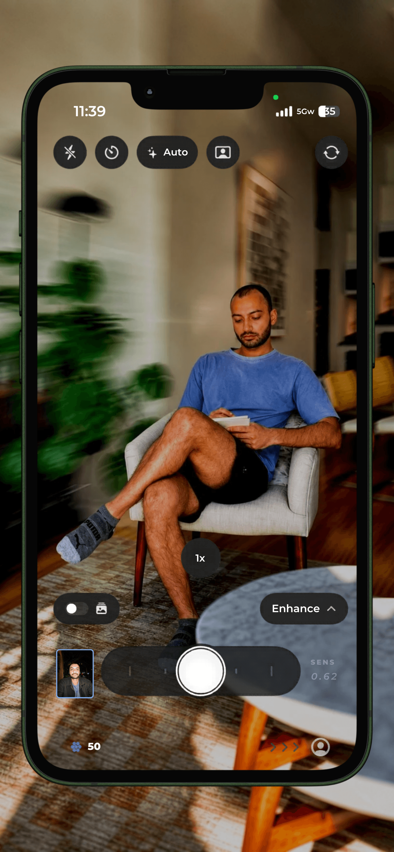 Compose camera app enhancing a portrait in real time